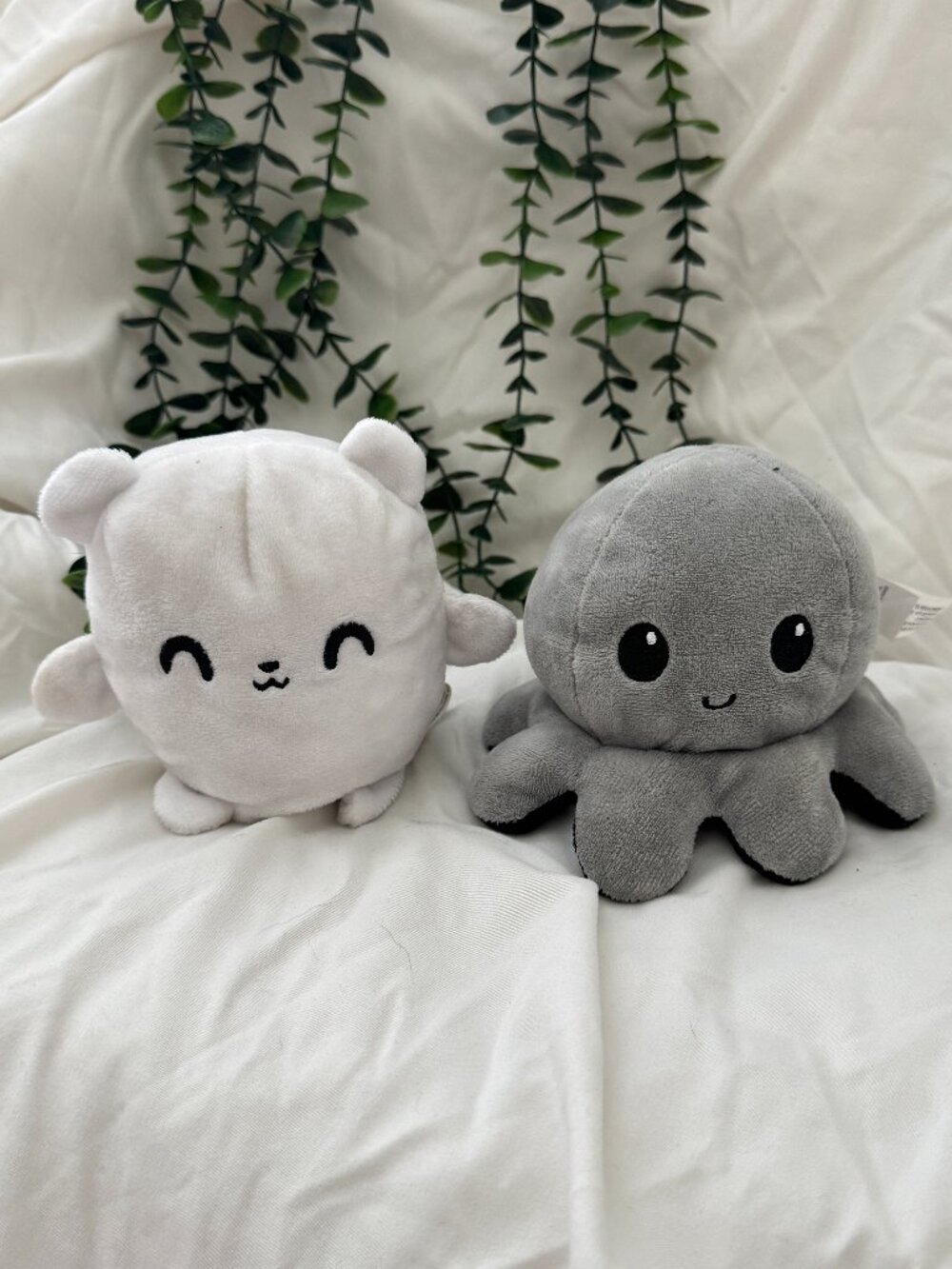 TeeTurtle Reversible Plushies Bundle | Octopus & Polar Bear Mood Plush